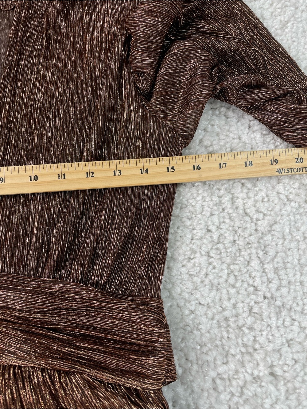 Sabina Musayev Gold Brown Metallic Bronze Dress. Tie Waist Tiered Semi Sheer Med - Picture 11 of 13